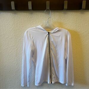 Shein White Zip-Up Hoodie